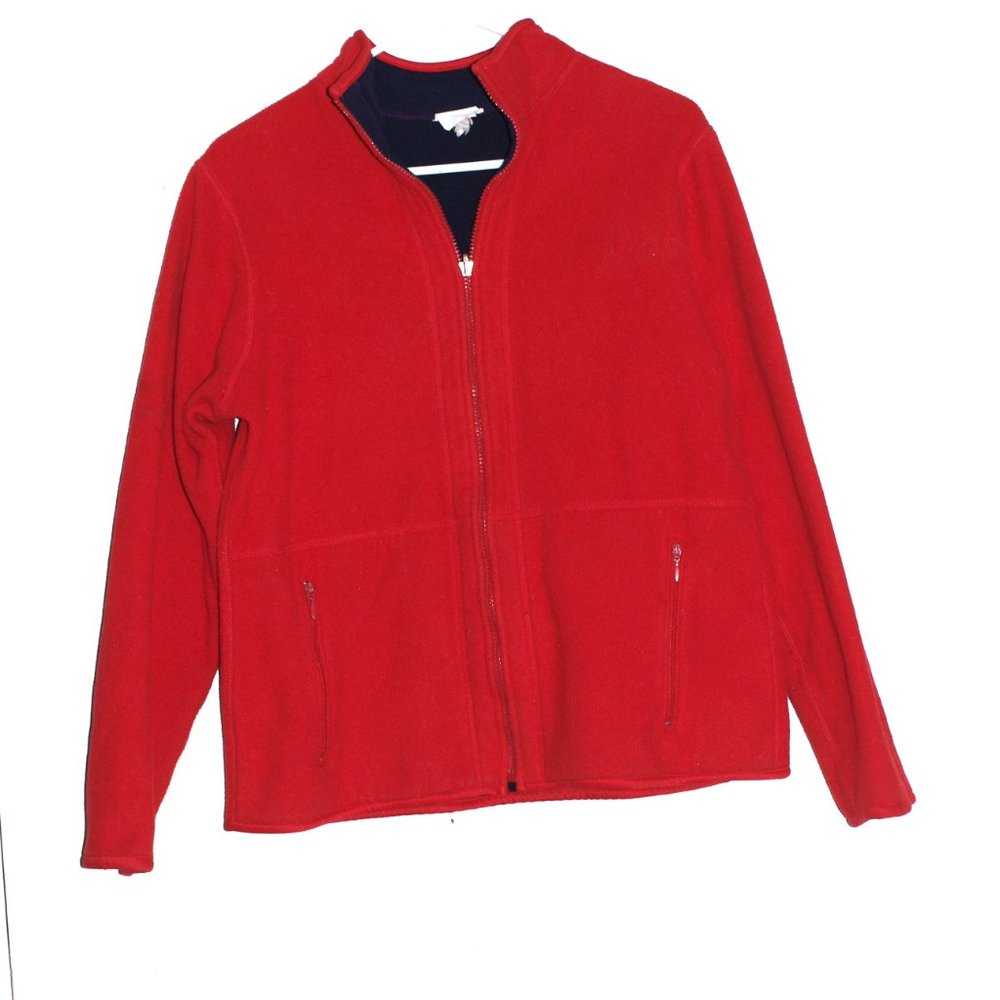 Pro Player Reversible Red & Blue Fleece Sweatshirt/Jacket Size Medium